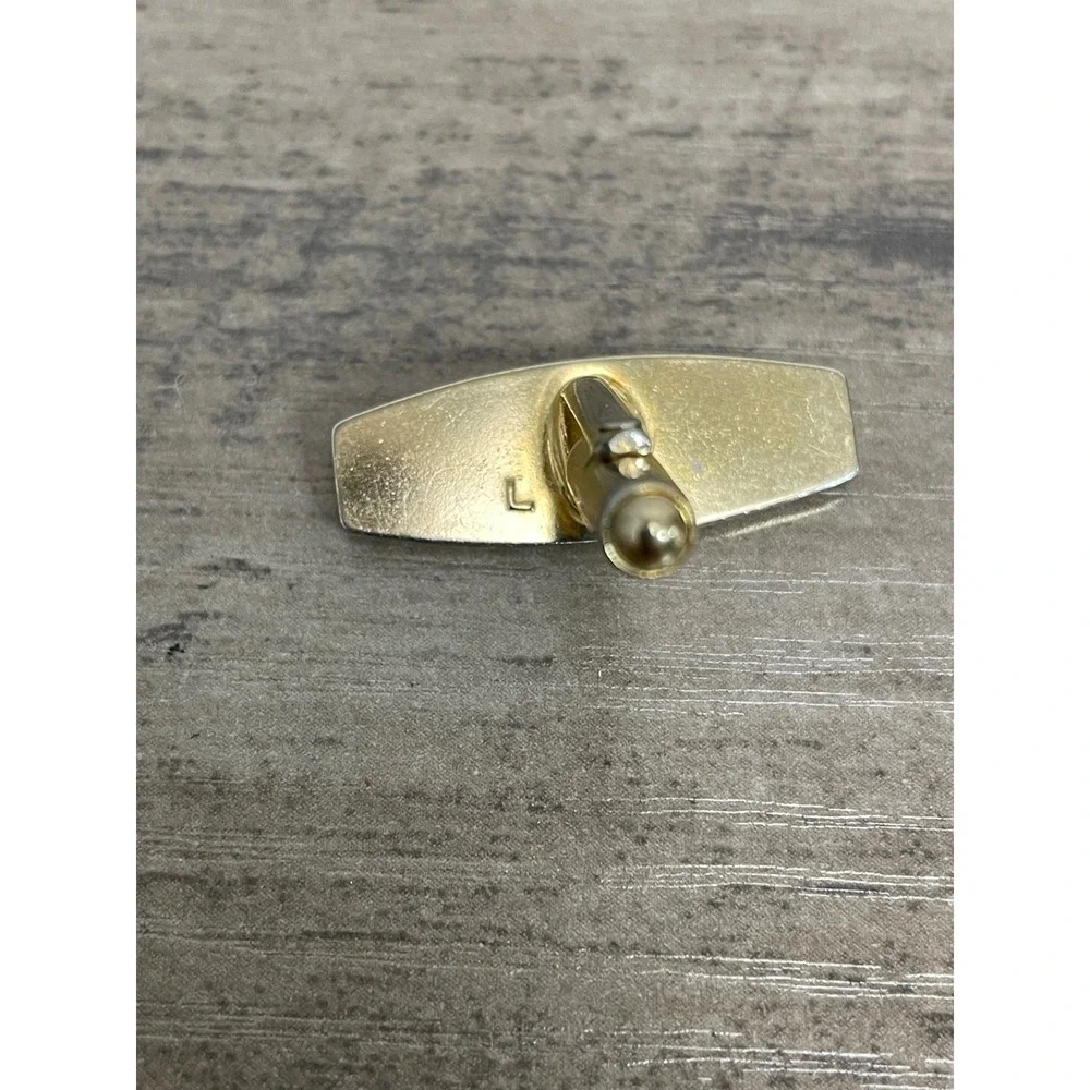 Anson Cufflinks Tie Clip Set Vintage‎ Gold Tone Rhinestone Sunburst Elegant